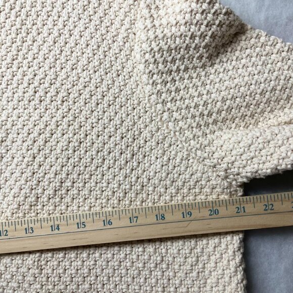 Orvis Womens Cream Textured Knit Open Front Pocket Cardigan Sweater Size XL - Picture 5 of 8